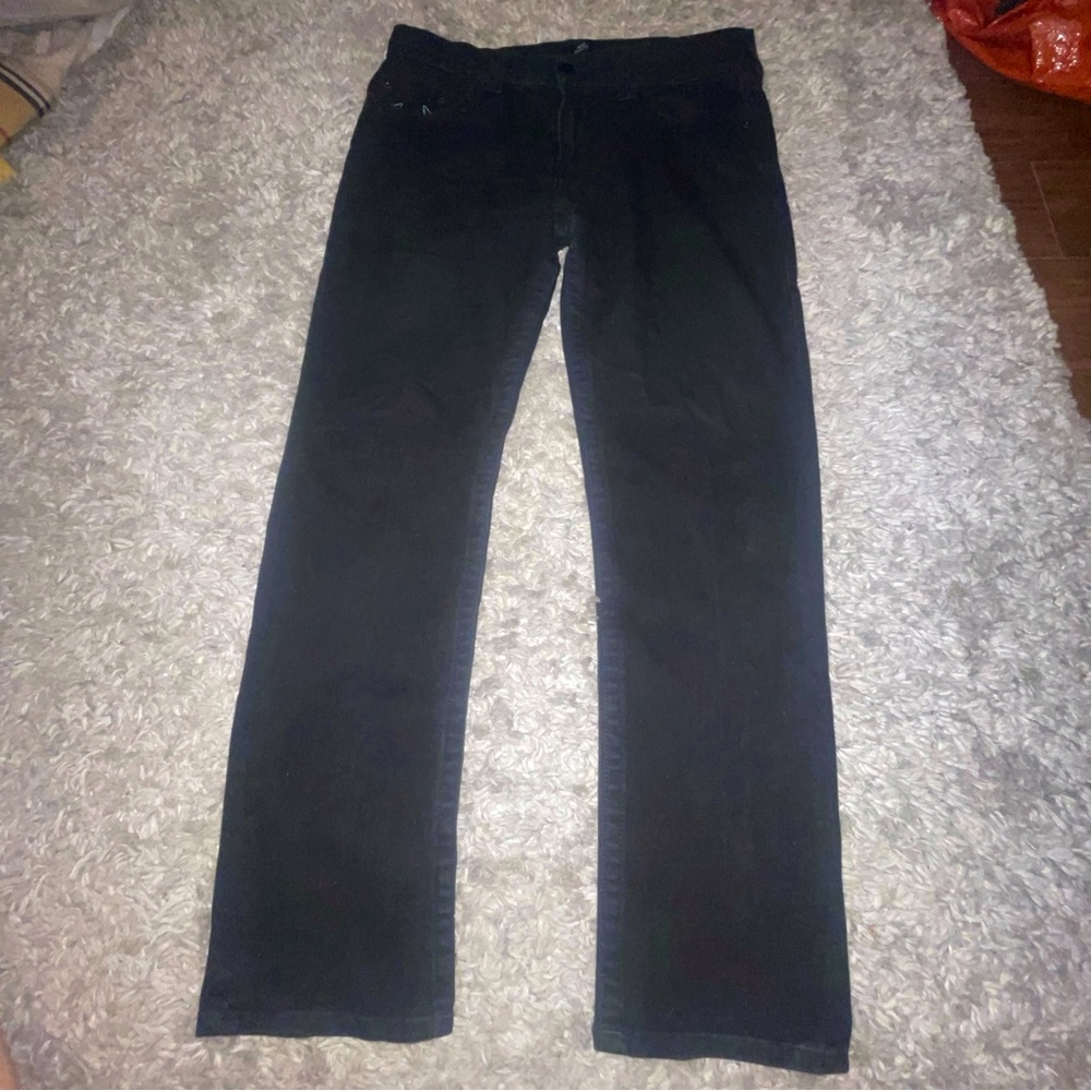 TRUE RELIGION Geno Relaxed Slim Jeans Black Pants Stretch Denim Men's 34